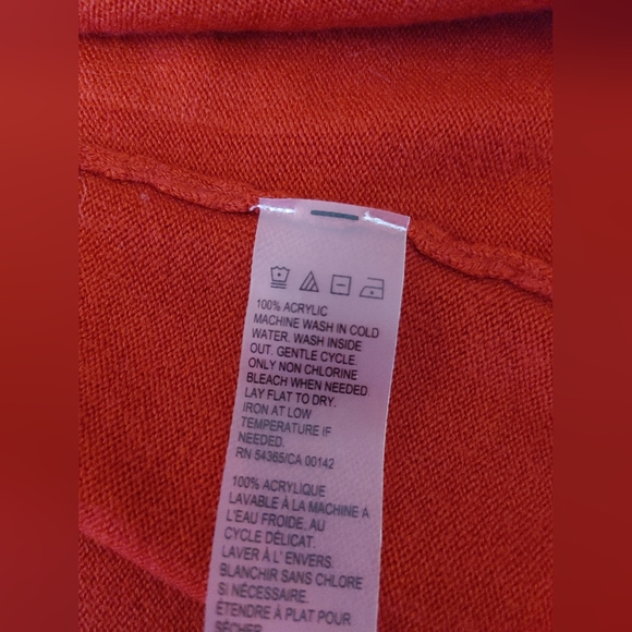 ALIA Red Open Knit Sleeveless Cardigan Size Large Petite - Picture 2 of 7